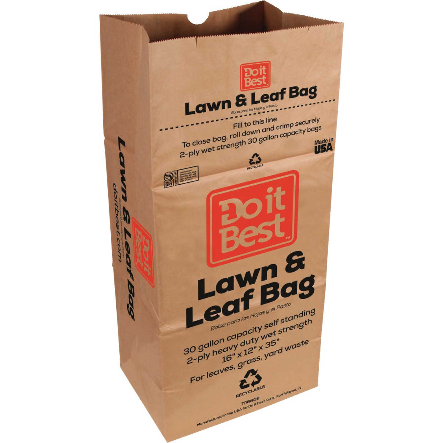 Do it Best 30 Gal. Natural Kraft Paper Yard Waste Lawn & Leaf Bag (5-Count)  - Farm & Home Hardware